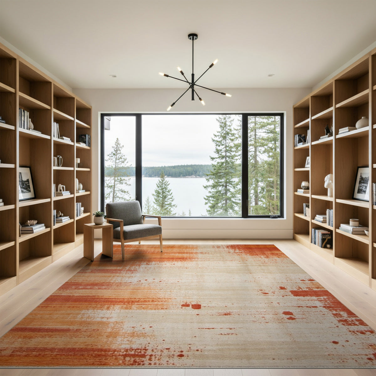 Orange Distressed Vintage Area Rug