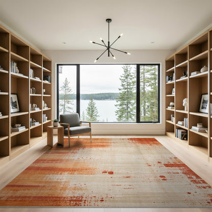 Orange Distressed Vintage Area Rug