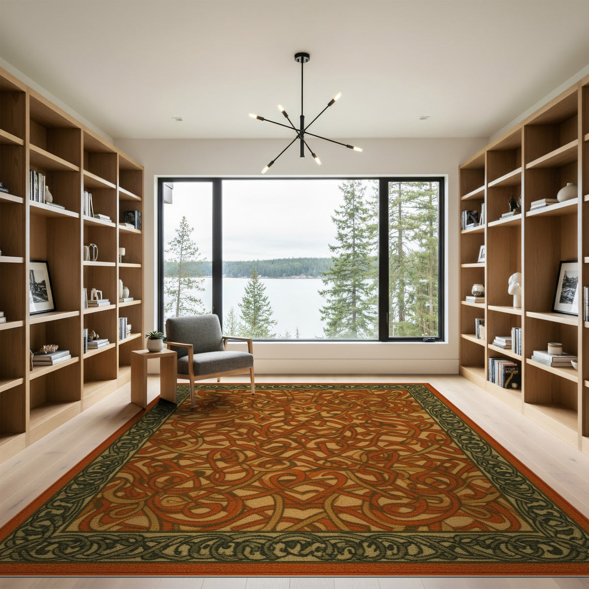Red Heritage Knot Area Rug