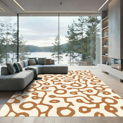 Earthy Organic Branch Circle Pattern Rug
