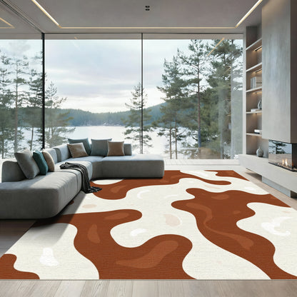 Chocolate Milk Swirl Organic Flow Rug