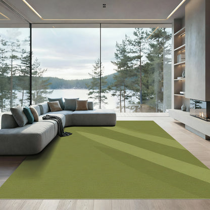 Olive Green Serpentine Stripe Rug