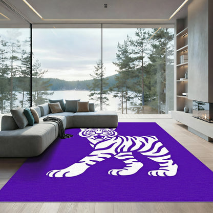 Vibrant Purple Tiger Roaring Rug