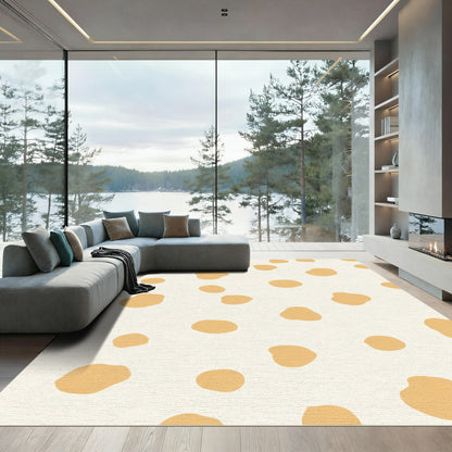 Golden Ochre Irregular Dot Scatter Rug