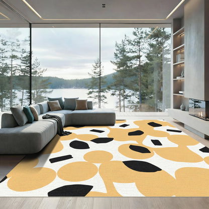 Abstract Ochre Blob Spot Rug