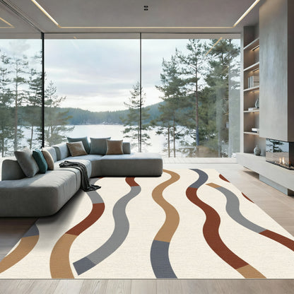 Clay River Flow Geometric Rug