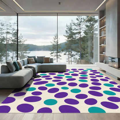 Purple Teal Oval Scatter Rug