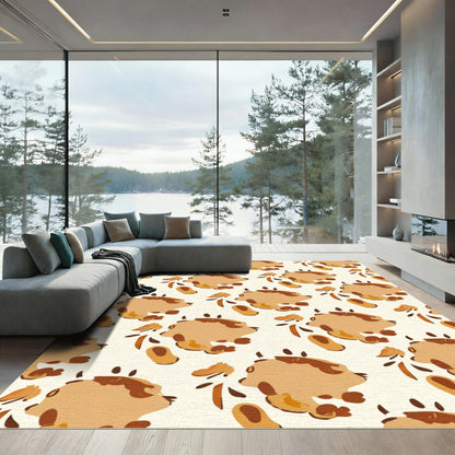 Earthy Tones Abstract Blob Composition Rug