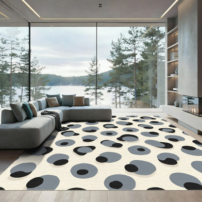 Gray And Black Spotty Abstraction Rug