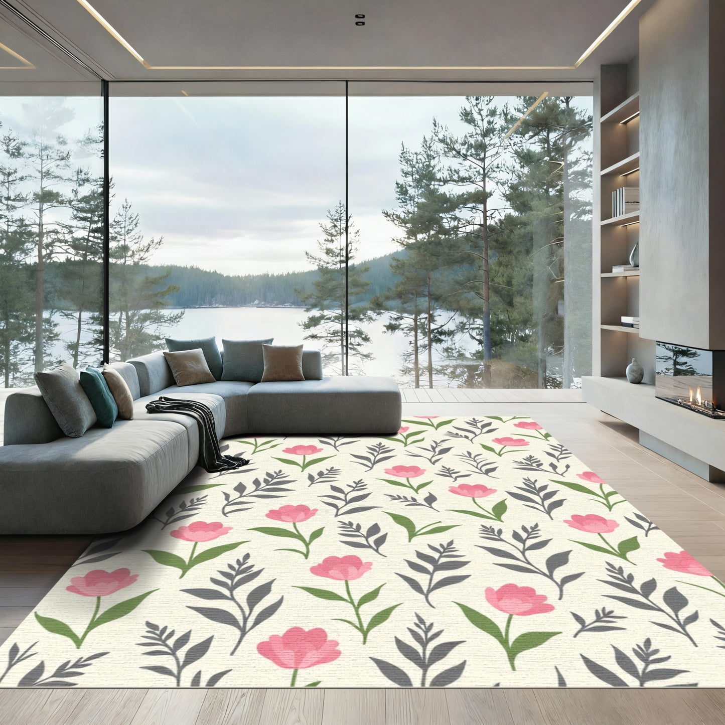 Pink Tulip Botanical Garden Rug
