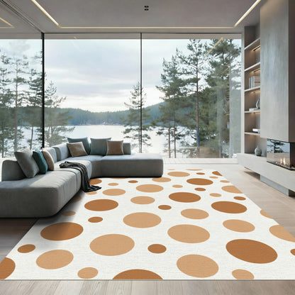Warm Taupe Polka Dot Scatter Rug