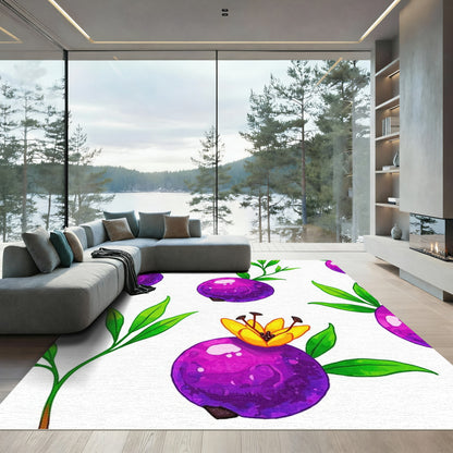 Vibrant Purple Berry Foliage Bloom Rug