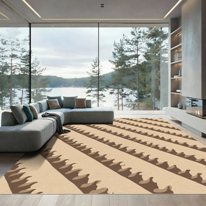 Earthy Diagonal Wavy Stripes Rug