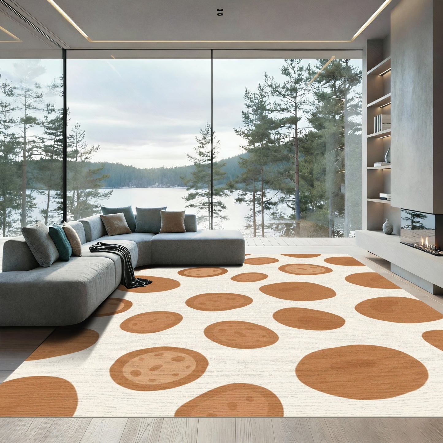 Brown Spot Scatter Rug