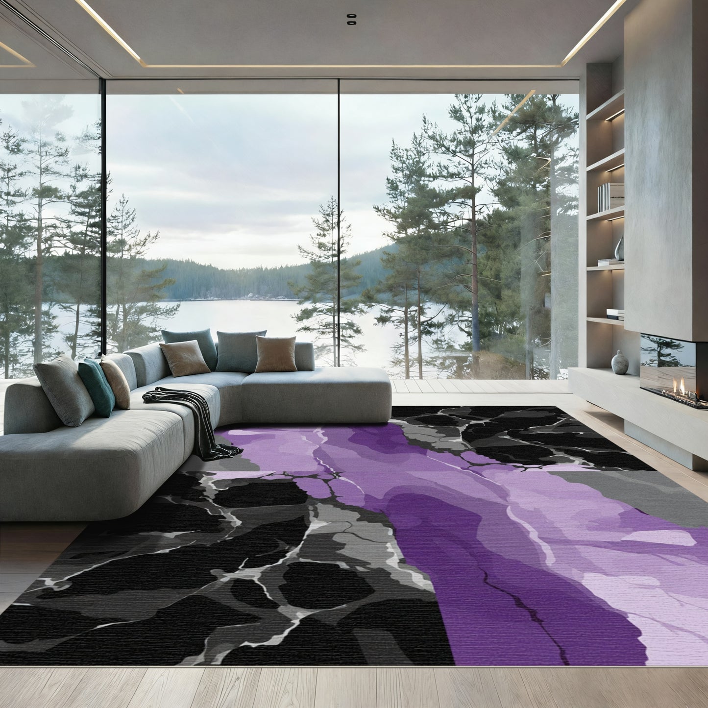 Amethyst Slate Marble Vein Rug