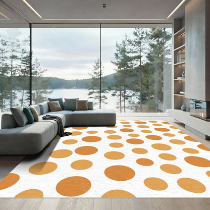 Orange Golden Dot Scatter Rug