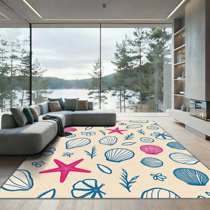 Oceanic Seashell Starfish Marine Medley Rug