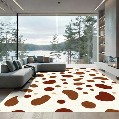 Brown Cream Spotted Blob Rug