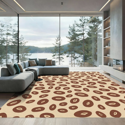 Brown Oval Speckled Earth Tone Rug