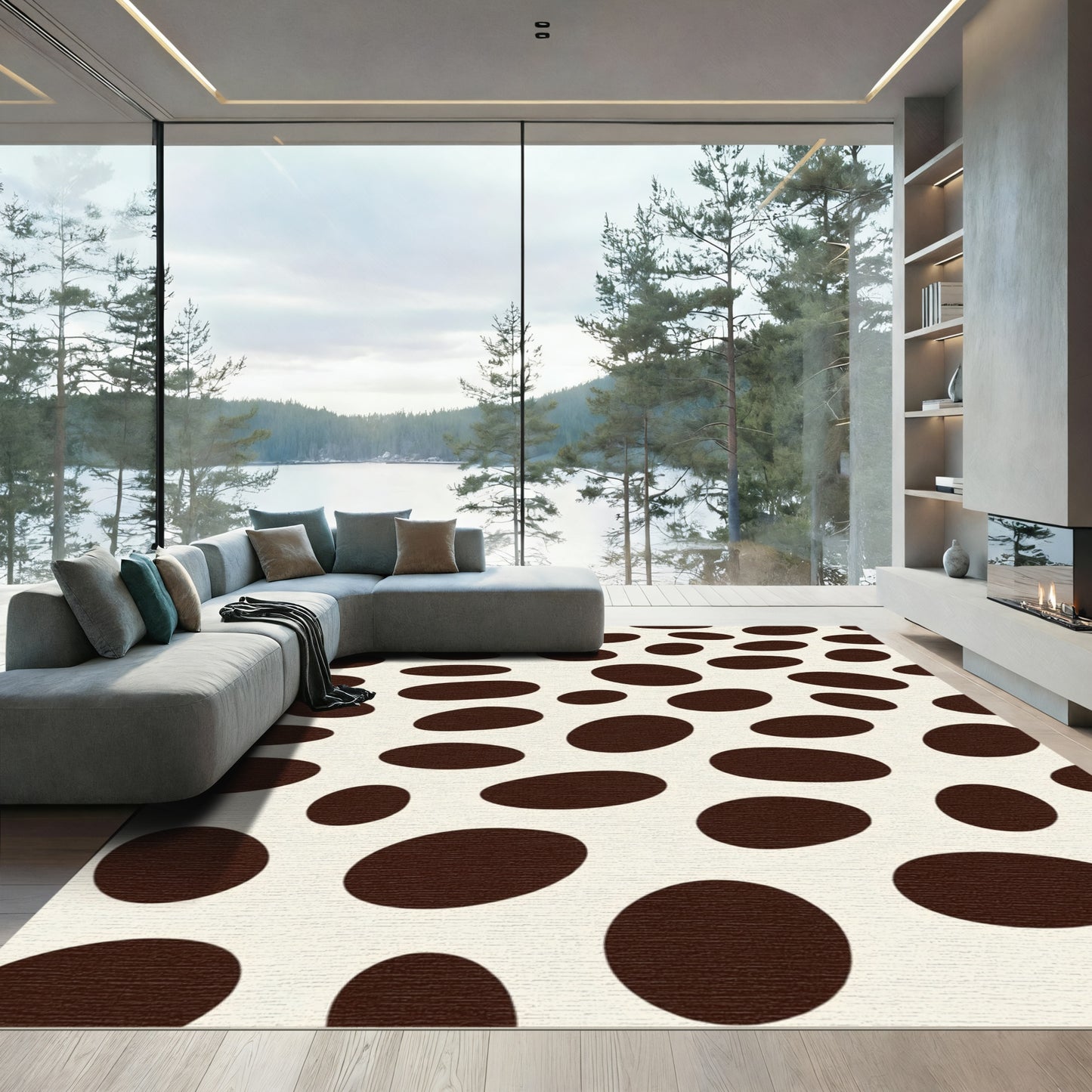 Brown Spot Field Rug