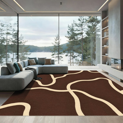Dark Chocolate Cream Organic Flow Rug
