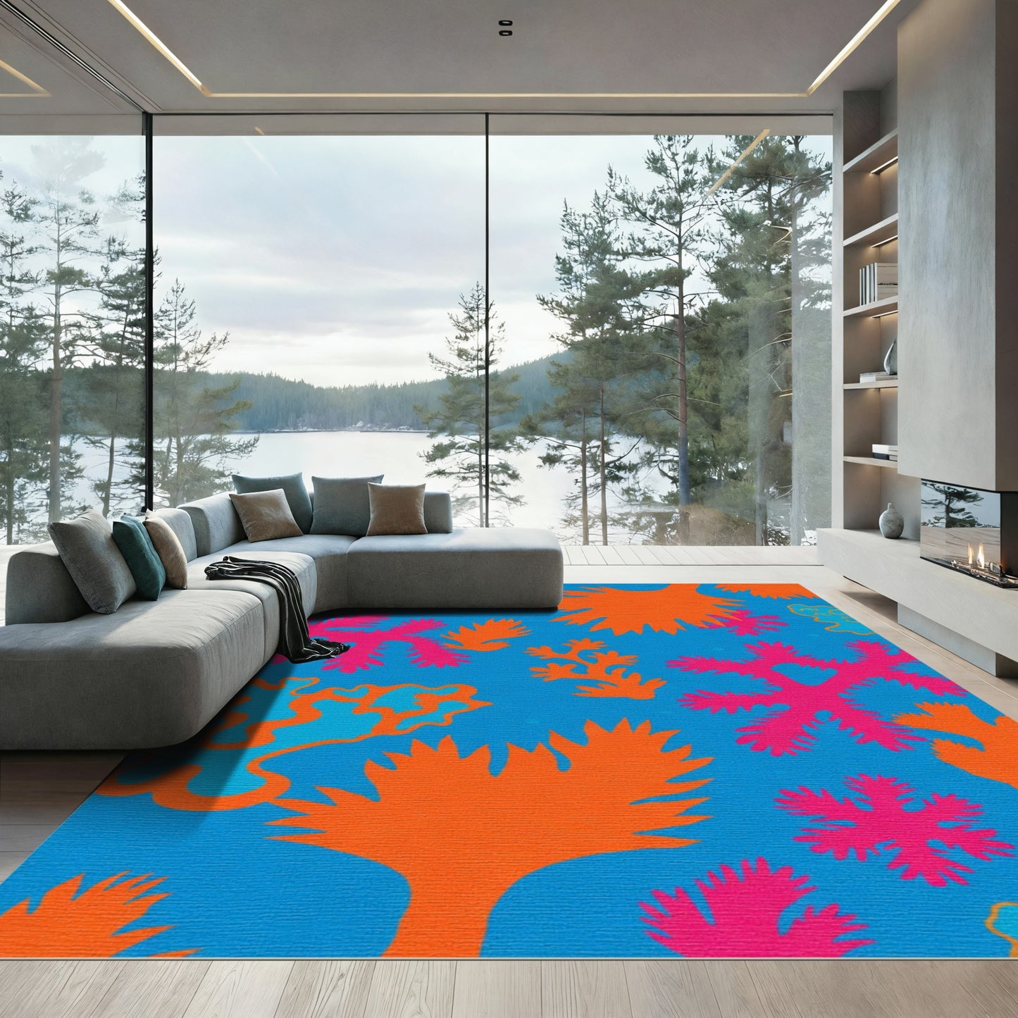 Coral Reef Ocean Bold Abstract Rug