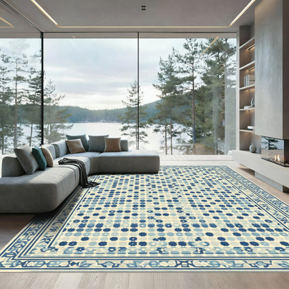 Blue Diamond Tiling Interior Rug