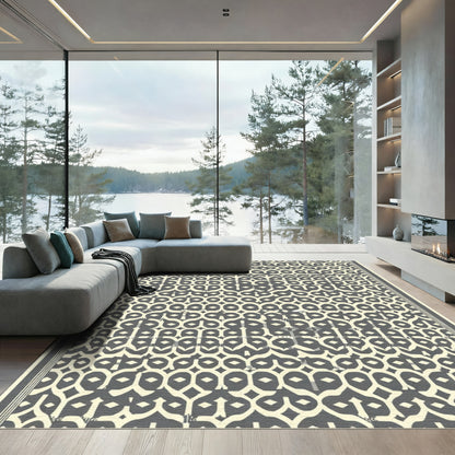 Vintage Cream Geometric Arabesque Rug