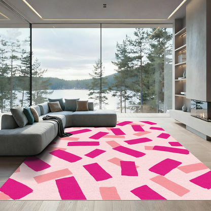 Pink Brushstroke Confetti Abstract Rug