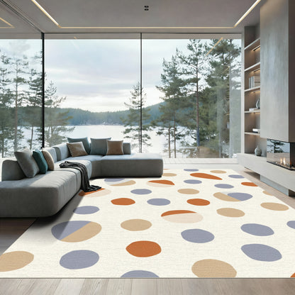 Terracotta Blue Pebble Scatter Rug