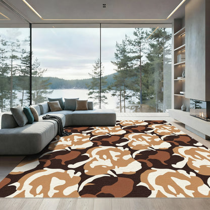 Camouflage Organic Swirl Repeating Shapes Rug