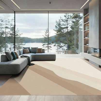 Neutral Tones Diagonal Stripe Abstract Rug