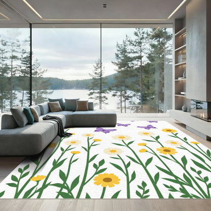 Purple Butterfly Meadow Floral Meadow Rug