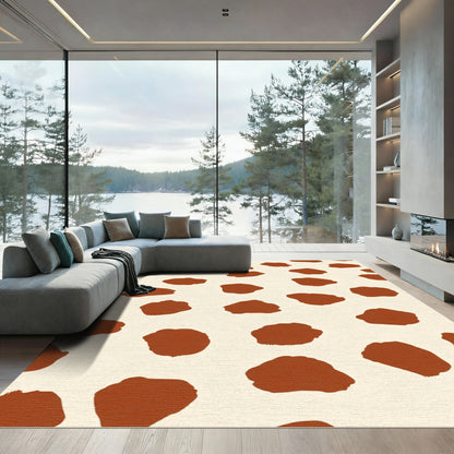 Cream Brown Animal Spots Rug Display Rug
