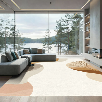 Earthy Abstract Branch Organic Forms Rug