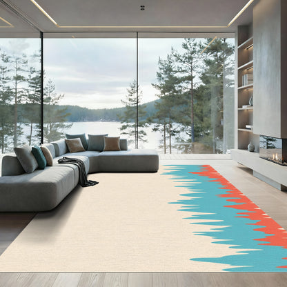 Teal Coral Jagged Edge Rug
