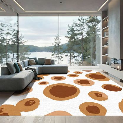 Earthy Tone Abstract Circles Rug