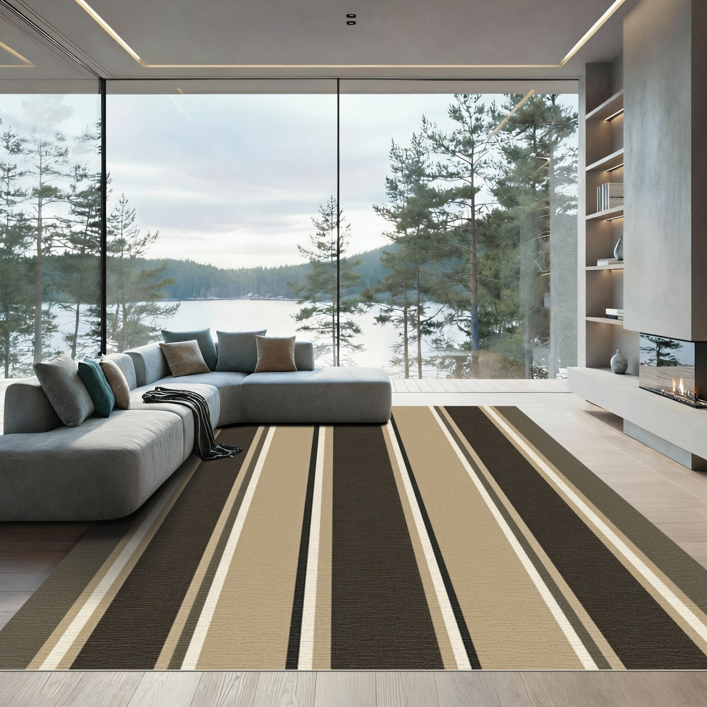 Earth Tones Vertical Stripe Rug