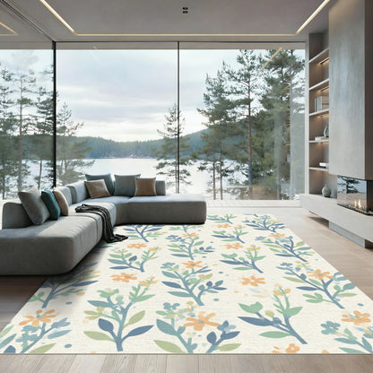 Soft Peach Blossom Branch Arrangement Rug