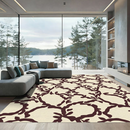 Earthy Vine Lattice Repeating Rug