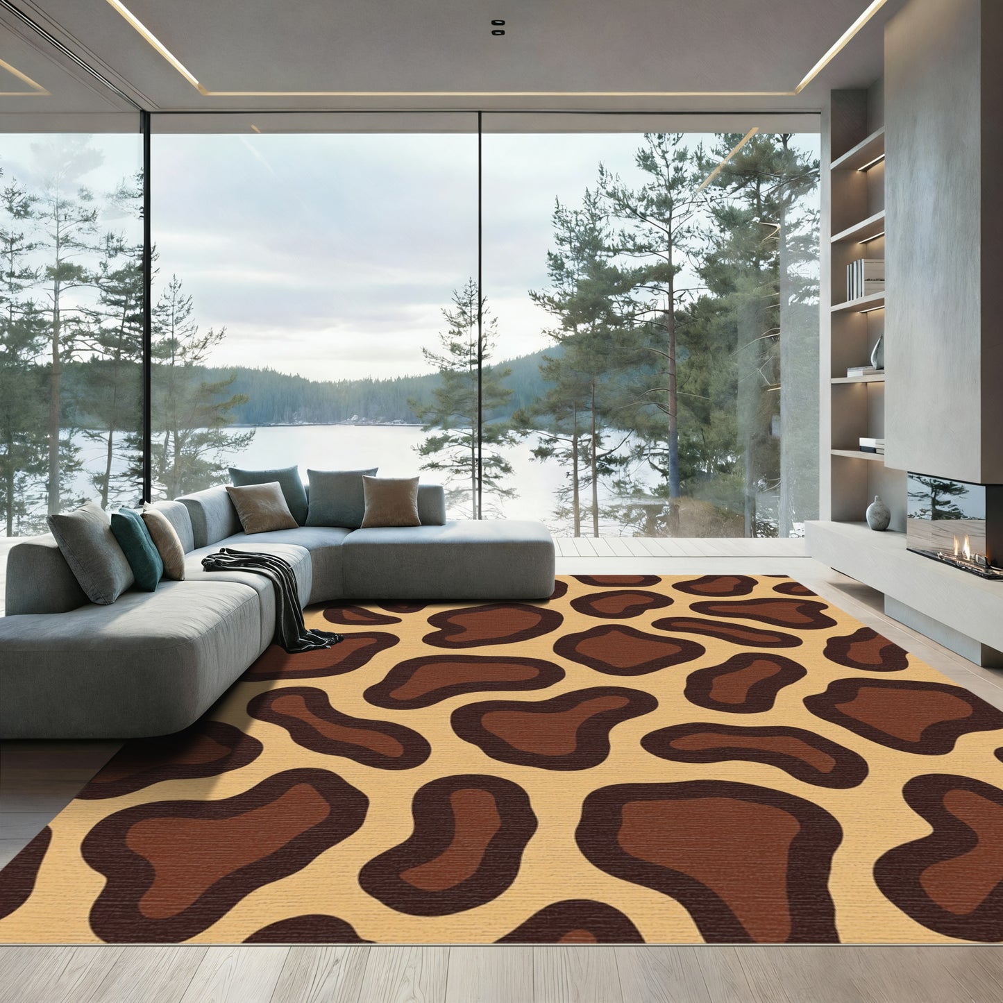 Brown Leopard Spots All Over Rug