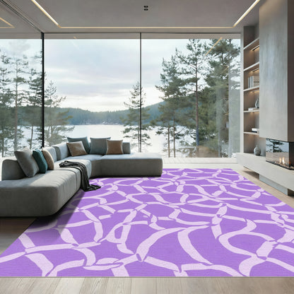 Lavender Purple Interwoven Ribbons Rug