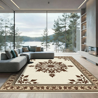 Ornate Blossom Frame Traditional Rug
