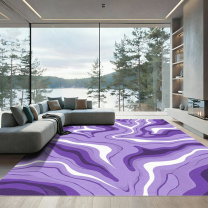 Amethyst Swirling Marble Lines Rug