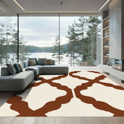 Classic Ochre Quatrefoil Lattice Rug