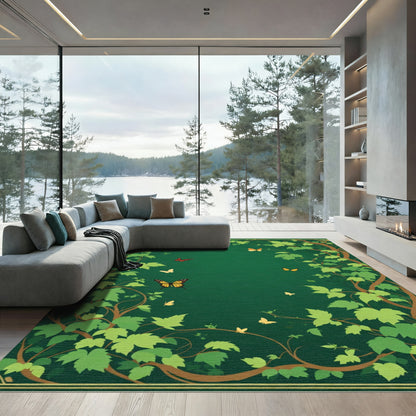 Enchanted Forest Butterflies Vines Rug