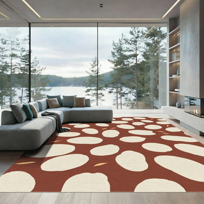 Earthy Cream Organic Pebble Cluster Rug