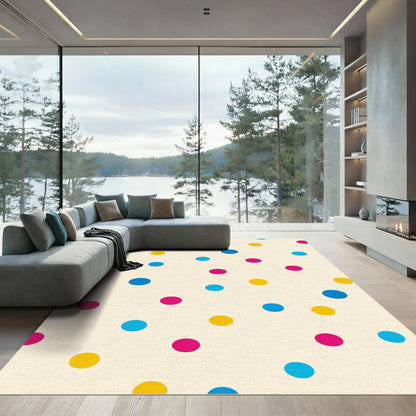 Bright Polka Dot Circles Rug