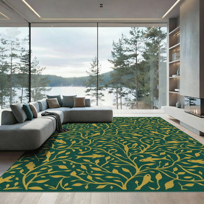 Gold Fish Vine Teal Rug