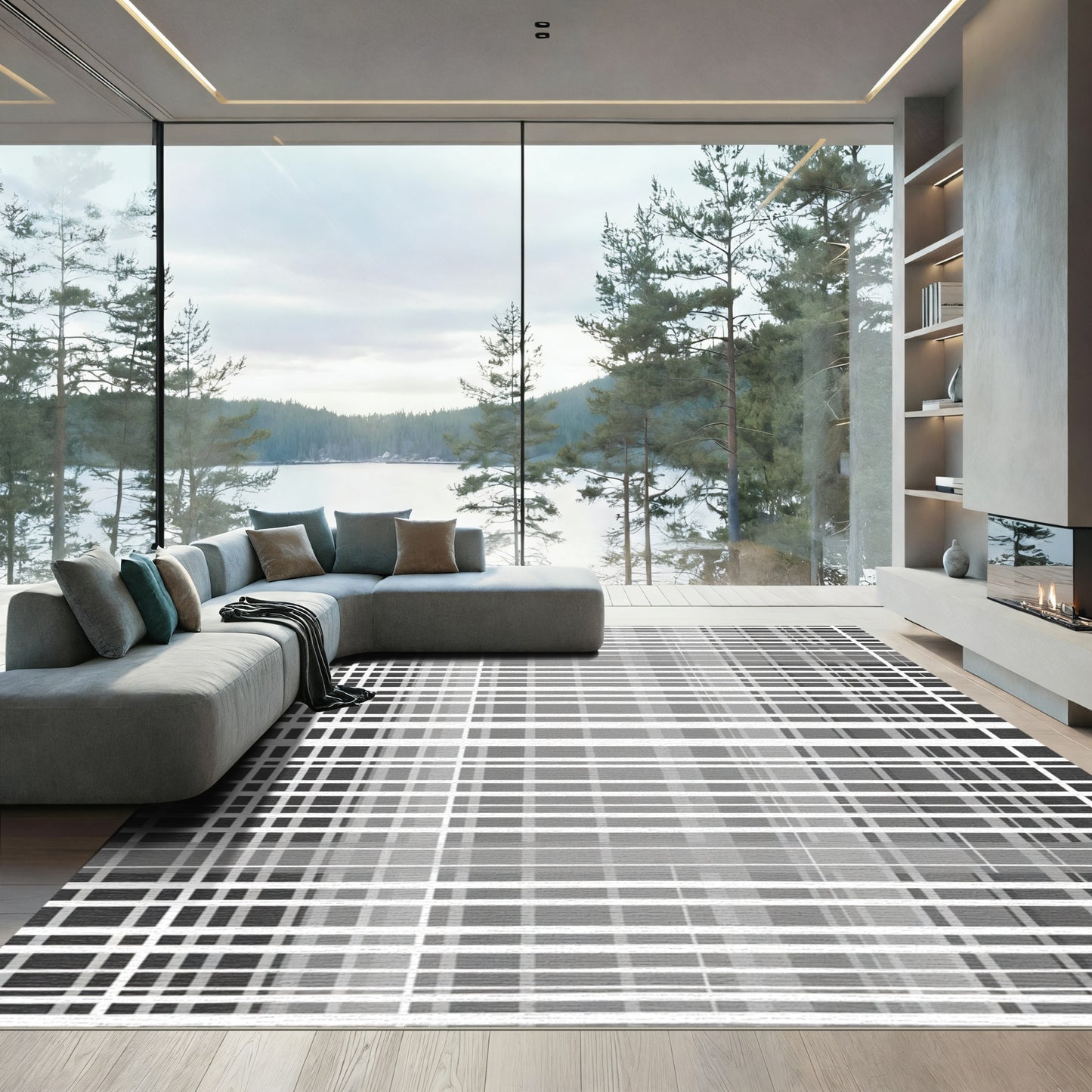 Monochromatic Graduated Stripe Geometric Rug